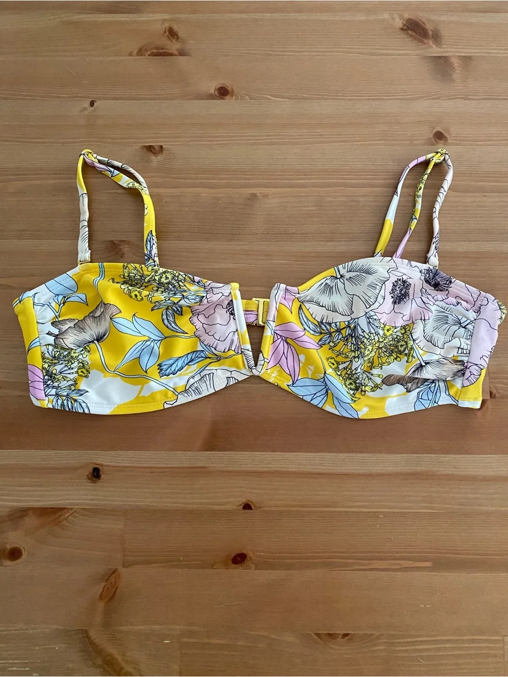 Yumi Kim Sz L Bora Bora Yellow Deep Sea Bandeau Top W/ Removable Straps